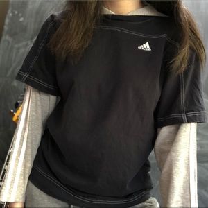 VTG Adidas Hooded Double Layer Top